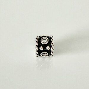 PANDORA Oxidized Crown with Clear Cubic Zirconia Charm